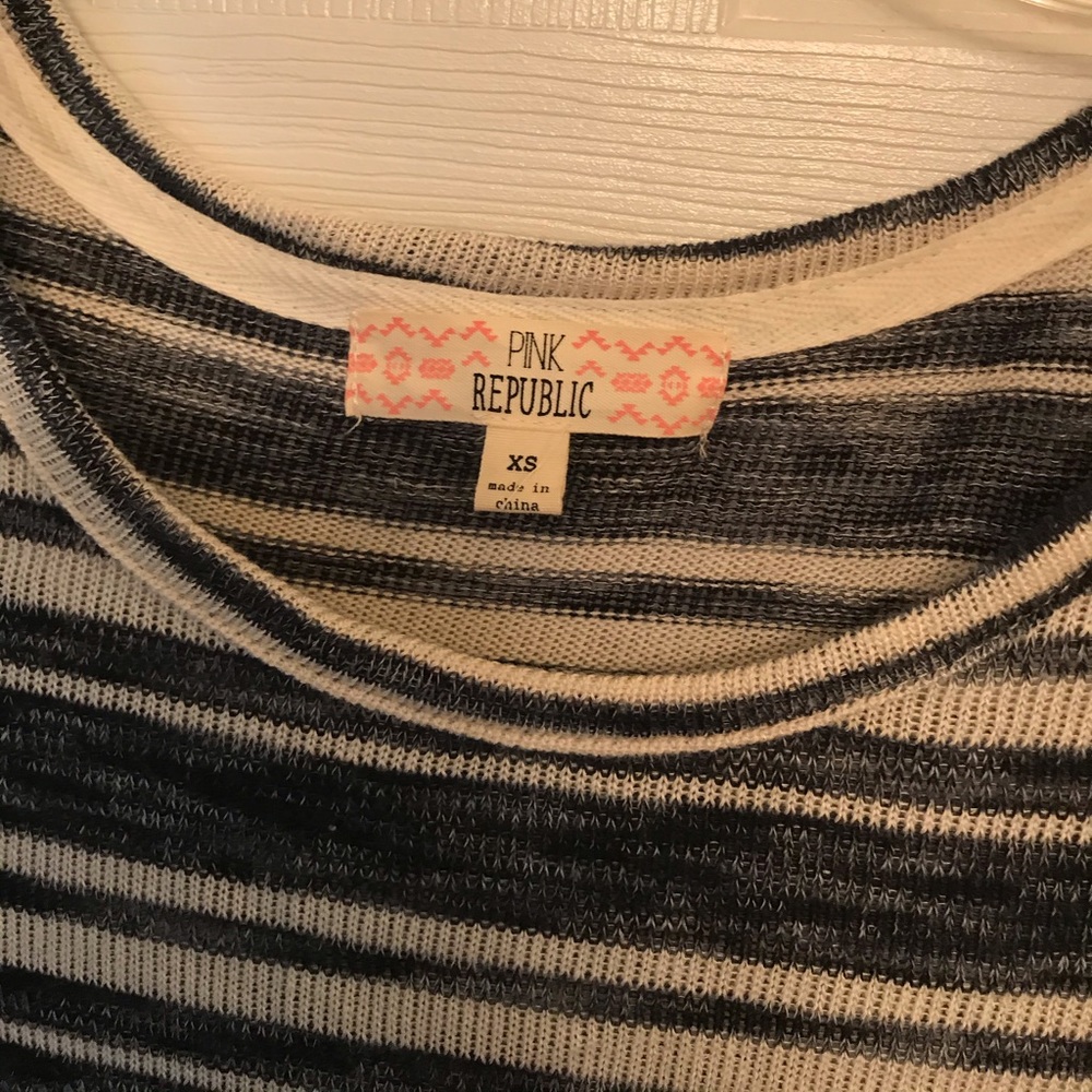Pink Republic Blu/Wht Striped Sweater - Picture 10 of 11